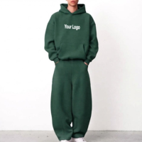 Survêtement ample en molleton 100 % coton de haute qualité pour homme, style streetwear hiver, délavé à l'acide, grandes tailles, avec logo personnalisé, respirant