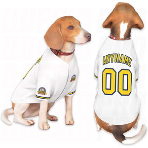 เสื้อผ้าสัตว์เลี้ยงลายฟุตบอล สไตล์เบสบอล รับผลิตเสื้อเจอร์ซีย์สุนัขแบบ OEM พร้อมปักชื่อทีม หมายเลข และสีตามสั่ง ระบายอากาศได้ดี เหมาะสำหรับฤดูใบไม้ผลิและฤดูร้อน - Product Image 1