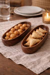 Plateau en bois multifonctionnel avec poignées pour fruits secs, collations, thé, café, boissons, petit-déjeuner, cuisine, prix de gros - Product Image 2