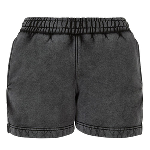 Shorts de mezclilla casuales para mujer con lavado ácido, tela ligera, estilo vintage, con botones, para hombre - Product Image 6
