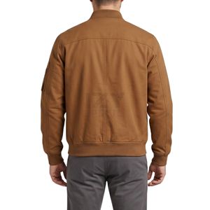 Chaqueta Bomber Casual al por Mayor con Cierre Frontal para Hombre, Prenda Exterior Minimalista para Uso Diario, Cómoda, Transpirable, Color Marrón Óxido - Product Image 2