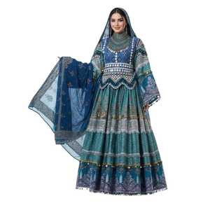 Afghani Kuchi Dress for Women Fancy Embroidery Breathable <b>Top</b> Vintage Style Eid Occasion <b>Long</b> <b>Sleeve</b> Midi Length Loose Fit - Product Image 1