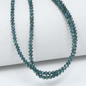 Perles Rondelles Facettées à la Main en Diamant Bleu Naturel, Fil de 1,7 mm à 2,6 mm, 15 Pouces, Micro-Coupées, Perles Libres pour la Fabrication de Bijoux Fins - Product Image 1