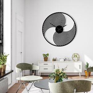 Modern Spiral Design Metal <b>Wall</b> <b>Clock</b> Abstract Round Decorative <b>Clock</b> Contemporary Black <b>Wall</b> Art for Bedroom <b>Living</b> <b>Room</b> Office - Product Image 5