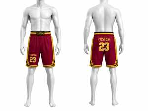 Pantalones Cortos de Baloncesto Personalizados para Hombre, Color Marrón y Amarillo, Impresión por Sublimación, Cintura Elástica, Talla Grande, Ropa Deportiva Informal - Product Image 1