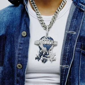 Colgante de Moissanita Ice Cube, Dije de Letra con Globo Azul, Collar Hip Hop de Plata 925, Joyería Personalizada, Certificado EGL, Unisex - Product Image 2