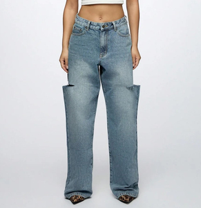 Pantalones Vaqueros Rectos de Mezclilla para Mujer, Calidad Premium, Casuales, Ajustados, Precio Económico al por Mayor - Product Image 1