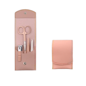 High Quality 4pcs Manicure <b>Set</b> Finger <b>Nail</b> Clippers Scissors Grooming Tool With Pu Leather Case Kit - Product Image 1