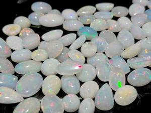 Opale de feu Welo d'Éthiopie blanche naturelle, cabochon ovale, pierre précieuse en vrac, prix de gros, approvisionnement en vrac, pierres de feu, taille 3-5 carats - Product Image 2