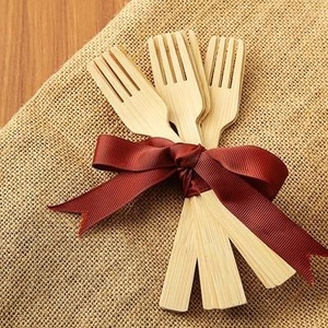 Ensemble de fourchettes écologiques en bois de bouleau de 155 mm, couverts biodégradables pour la crème glacée, les gâteaux, la boulangerie et la dégustation de plats, pour les desserts et les entrées - Product Image 1