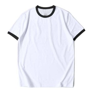 T-shirt formel uni et abordable 100 % coton pour homme à manches courtes et col rond, avec design personnalisé, anti-boulochage, coupe ample - Product Image 1