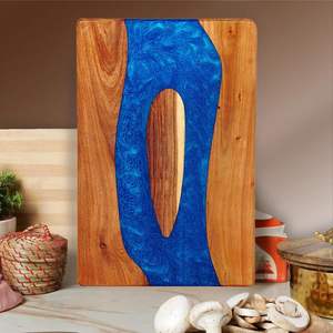 Tabla de Cortar de Madera y Resina con Diseño de Olas Oceánicas, 2.0 cm de Grosor, Apta para Lavavajillas, Ideal para Servir Queso y Charcutería - Product Image 5