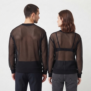 Sexy Sheer Sweatshirt Unisex Transparent Mesh Long Sleeve Sweat <b>Shirt</b> Men Women 100% Polyester Sheer Sexy Sweatshirts Unisex - Product Image 2