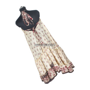 Vestidos Bohemios Largos con Cuello en V y Estampado Floral para Mujer, Vestidos Casuales de Playa, Estilo Boho Vintage, Vestido Sari de Seda, Elegante para Cena - Product Image 2