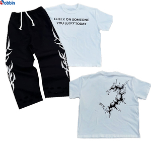 Ensemble de survêtements de haute qualité pour hommes, tenue de sport à manches courtes, ensemble d'été unisexe, confortable pour le jogging, 2 pièces pour couple. - Product Image 2