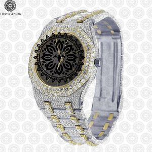 Charm_Jewells Luxury Tonneau Stainless Steel <b>Watch</b> <b>Diamond</b> Encrusted Analog Quartz 42mm Folding Clasp Unisex - Product Image 2