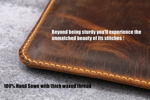 Étui en cuir léger et souple pour ordinateur portable 13-16 pouces Vintage Distressed Laptop Sleeve LLS-0048 - Product Image 4