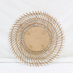 Miroir de luxe en bambou et coquillage fait à la main, décoration de maison naturelle écologique pour le style bohème côtier - Product Image 4