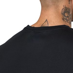 Camiseta Negra con Estampado Gráfico para Hombre, Camiseta Informal de Manga Corta de Poliéster, Cuello Redondo, Ropa Deportiva de Verano, Ligera y Cómoda - Product Image 3