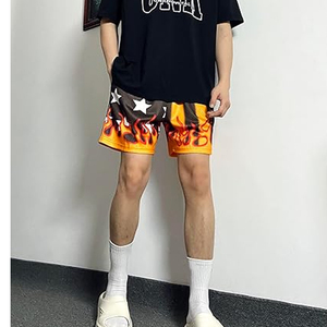 Wholesale Factory Made Men's 100% Polyester Mesh Shorts Rice Holes Regular Fit Custom All Over Sublimation Gym Shorts for Men - Product Image 5