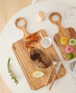 Planche à découper en bois dur de qualité supérieure avec poignée, design antidérapant écologique, compatible lave-vaisselle, robuste et légère, ustensile de cuisine - Product Image 5