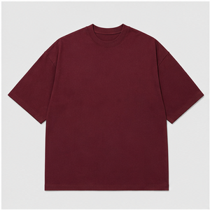 Camiseta de Manga Corta Extra Grande para Hombre, de Algodón Grueso Color Borgoña, Personalizada, MTS-OVR-0035 - Product Image 1