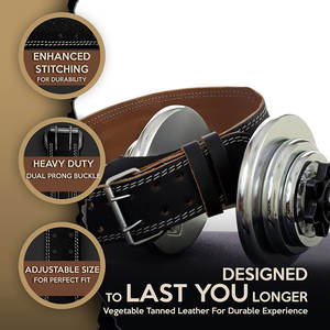 Cinturón de Levantamiento de Pesas de Cuero de Alta Calidad para Gimnasio y Fitness, Color Personalizado de Fábrica - Product Image 4