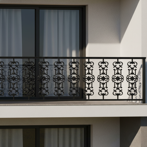 Anti Rust <b>Powder</b> Coated Frameless Modern Grey Heavy Duty <b>Cast</b> Iron Balcony Guards Grill Water Resistant UV Protected Finish 5... - Product Image 1