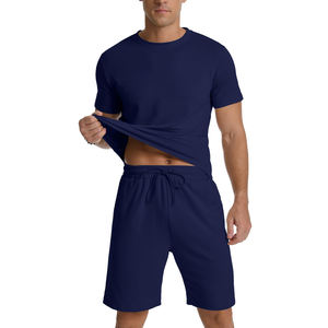 Ensemble de survêtement d'été pour homme : T-shirt à manches courtes et short en tissu tricoté, coupe décontractée, anti-humidité - Product Image 6