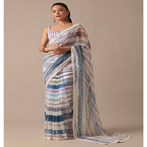 Saree pour femmes avec chemisier très vendu pour les mariages et les festivals, disponible au prix de gros auprès d'un fournisseur indien - Product Image 6