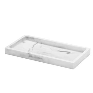 Plateau en marbre naturel avec un motif de veining unique pour l'organisation de la salle de bain, la présentation de parfums et la décoration contemporaine de la maison - Product Image 4