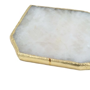 Sous-verre exclusif en agate bleu royal avec boutons décoratifs en pierre de surface polie dorée pour l'amélioration des meubles de commode de cuisine - Product Image 6