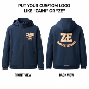 Chaqueta con Capucha para Hombre ZAINI Premium, 340 GSM, Ecológica, Transpirable, Resistente al Viento, para Otoño - Product Image 1