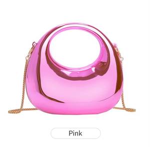 Bolso Bandolera Mini Impermeable de Acrílico Rosa con Correa de Cadena para Fiestas Nocturnas, Capacidad de hasta 1L, Todas las Temporadas, China - Product Image 1