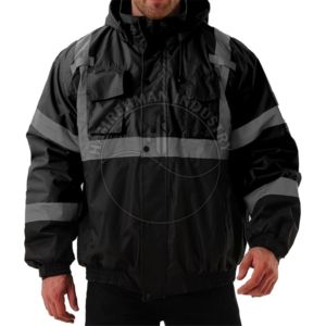 Customizable Hi Vis Construction Softshell Security <b>Jacket</b> Windproof Security Guard <b>Jacket</b> <b>Reflective</b> Security <b>Jacket</b> for <b>Men</b> - Product Image 1