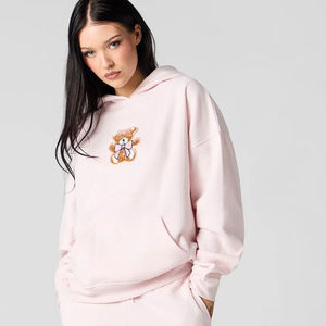 Nuevo Diseño, Servicio OEM, Sudadera con Capucha Personalizada para Mujer, Estilo Holgado con Hombros Caídos, Bordado Chenille, Sudadera de Invierno para Mujer al por Mayor - Product Image 1