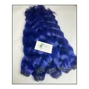 ट्रेंडिंग कलर 2024 नीले प्राकृतिक लहरदार बाने के बाल 100% क्यूटिकल संरेखित वियतनामी मानव बाल सर्वोत्तम गुणवत्ता विक्रेता कीमत कोई सिंथेटिक नहीं
