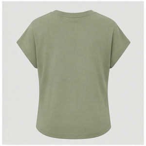 เสื้อยืดคอกลมแขนสั้นทรงหลวมสีเขียวเซจสำหรับผู้หญิง รุ่น WTS-0123 - Product Image 2