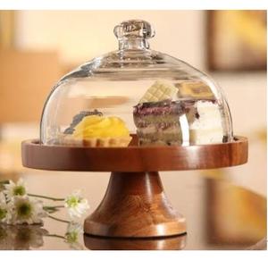 Support de service pour gâteaux aux fruits de forme arrondie, décoration de fête de Noël, vaisselle, support à cupcakes avec couvercle en verre pour hôtels et cafés - Product Image 5