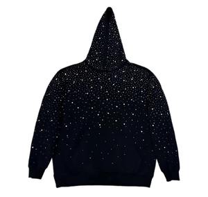 Rhinestone Pullover Hoodie Unisex <b>Y2K</b> Streetwear <b>Vintage</b> Distressed Cotton Graphic Print Luxury Custom Wholesale Apparel - Product Image 6