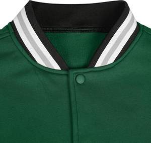 Blouson universitaire avec poche de chargement solaire intégrée pour batterie externe, corps en laine, manches en cuir, manteau à énergie renouvelable - Product Image 5