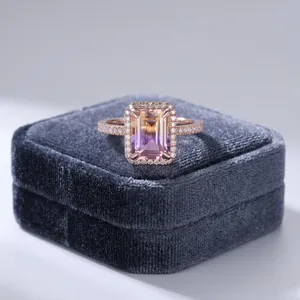 Handmade Vintage 925 Sterling Silver Ametrine Engagement <b>Ring</b> Diamond Freshwater Pearl Rose Gold Plated Children's Fine Jewelry - Product Image 5