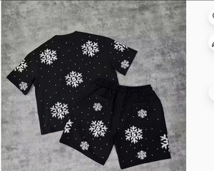Ensemble short et t-shirt pour homme, effet délavé personnalisé, style streetwear oversize, tenue 2 pièces - Product Image 6