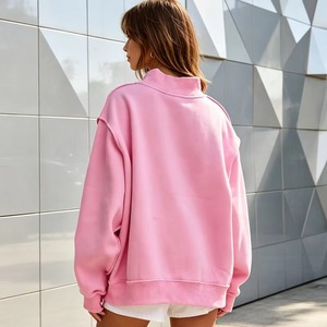 Women's Winter Fashion Oversized Terry Mockneck Sweater Breathable Relaxed Fit <b>Long</b> Sleeves Versatile Casual <b>Wardrobe</b> Essential - Product Image 5