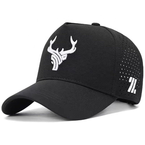 Customize Quick Dry Golf Hat Embroidered Performance Snap Back Cap Hat Curved Brim Water Resistant Perforated Snap Back Golf Hat - Product Image 3