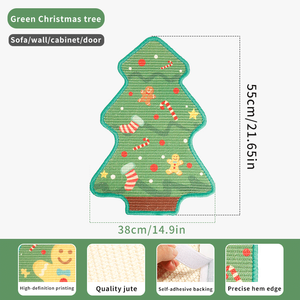 Wuji Global Arbre à chat mural en sisal vert pour Noël, griffoir pour chats petits/moyens/grands, protection de meubles pour animaux de compagnie, utilisation intérieure - Product Image 6