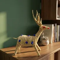 Figurine décorative de table en jute rustique faite à la main, écologique, en forme de cerf, pour salon, Orissa SSD Market, toutes saisons, vente en gros