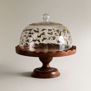 Support à gâteau en bois de qualité supérieure pour la présentation de desserts, avec une surface en bois lisse et un aspect naturel élégant - Product Image 1