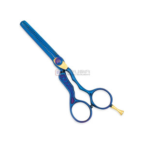 <b>Left</b> <b>Handed</b> Professional Hair Thinning <b>Scissors</b> Ergonomic Design Adjustable Tension Screw Ultra Sharp Blades Steel Rubber Hair - Product Image 3