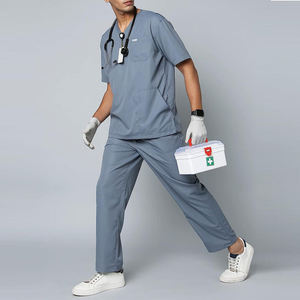 Unisex Woven Scrubs Uniforms Nurse & Beauty Spa Medical <b>Sets</b> Work Wear Hospital Pet Shop Scrub Suits for Women Men <b>Doctor</b> Style - Product Image 4